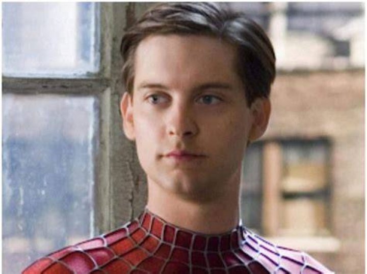 Tobey Maguire as Spiderman having fit body