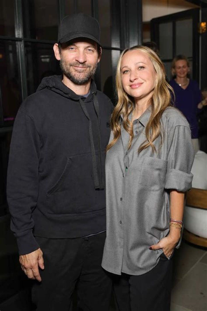 Tobey Maguire with wife Jennifer Meyer and kids Otis (front) and Ruby (back)