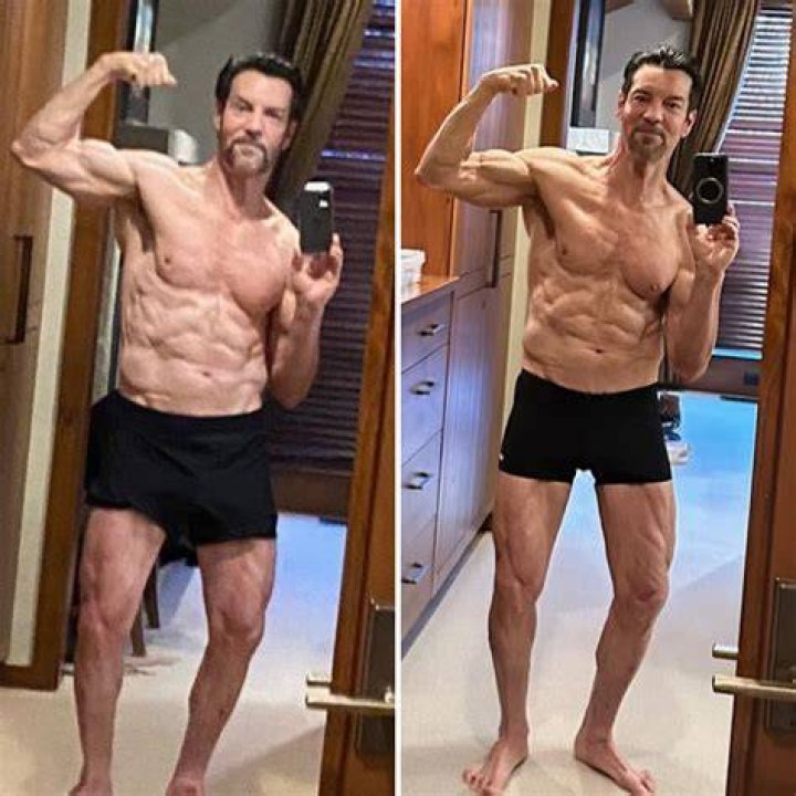 Tony Horton as seen while smiling for a picture alongside British Olympic bronze medallist Tasha Danvers in June 2020