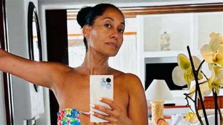 Tracee Ellis Ross in bikini poolside