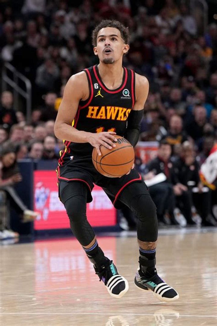 Trae Young during the 2022 NBA All-Star Weekend at the Rocket Mortgage FieldHouse in Cleveland on February 29