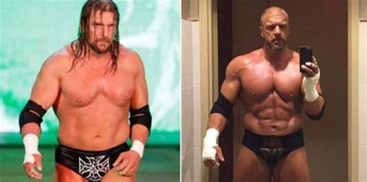 Triple H shirtless in a file picture for the WWE website
