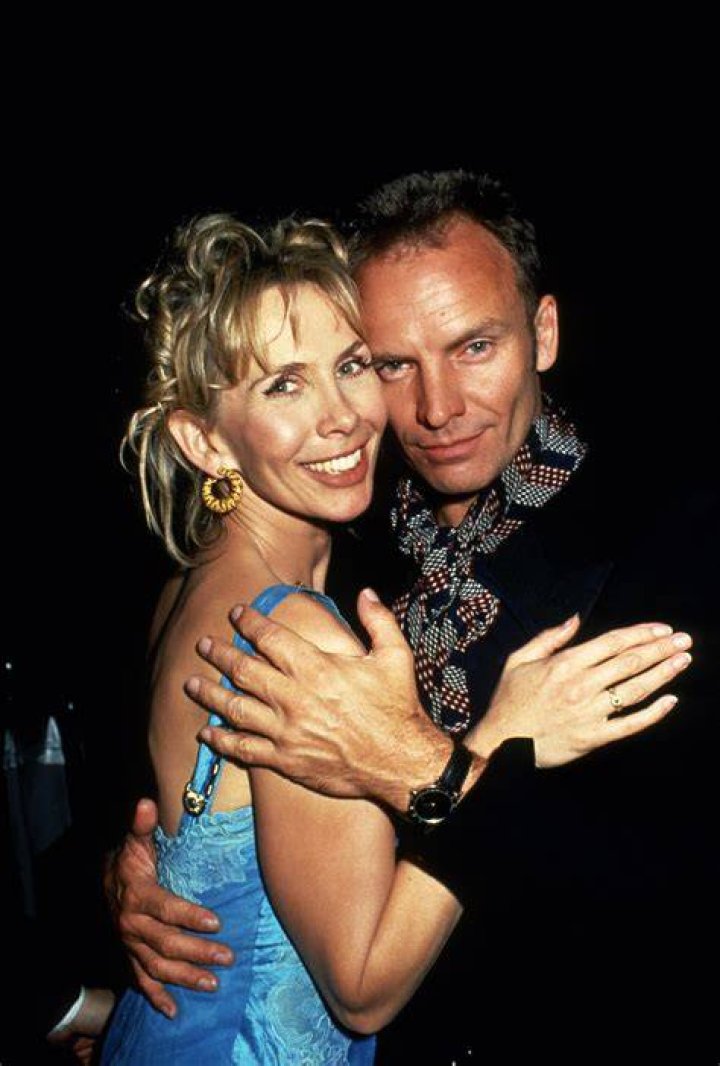Trudie Styler pictured while hugging a tree in in January 2021