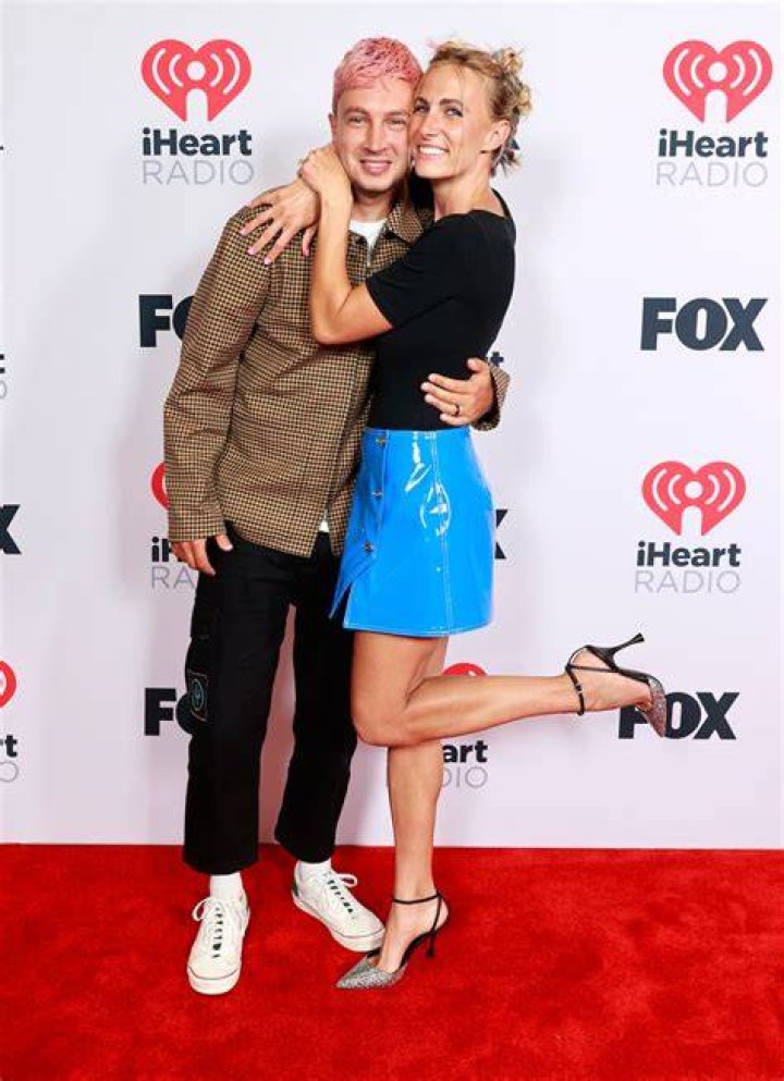Tyler Joseph and wife Jenna Black at the Warner Music Group's GRAMMY Party in February 2017
