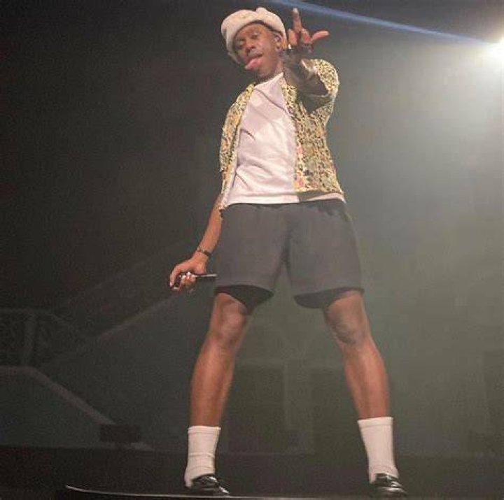 Tyler, The Creator posing with the Best New Artist award during the MTV Video Music Awards in August 2011
