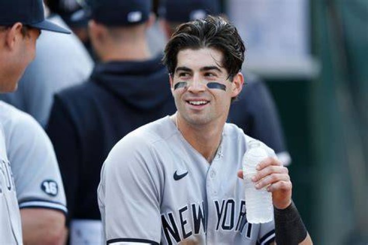 Tyler Wade with The New York Yankees celebrating a victory over the Baltimore Orioles at Oriole Park at Camden Yards in Baltimore, Maryland, on April 4, 2019