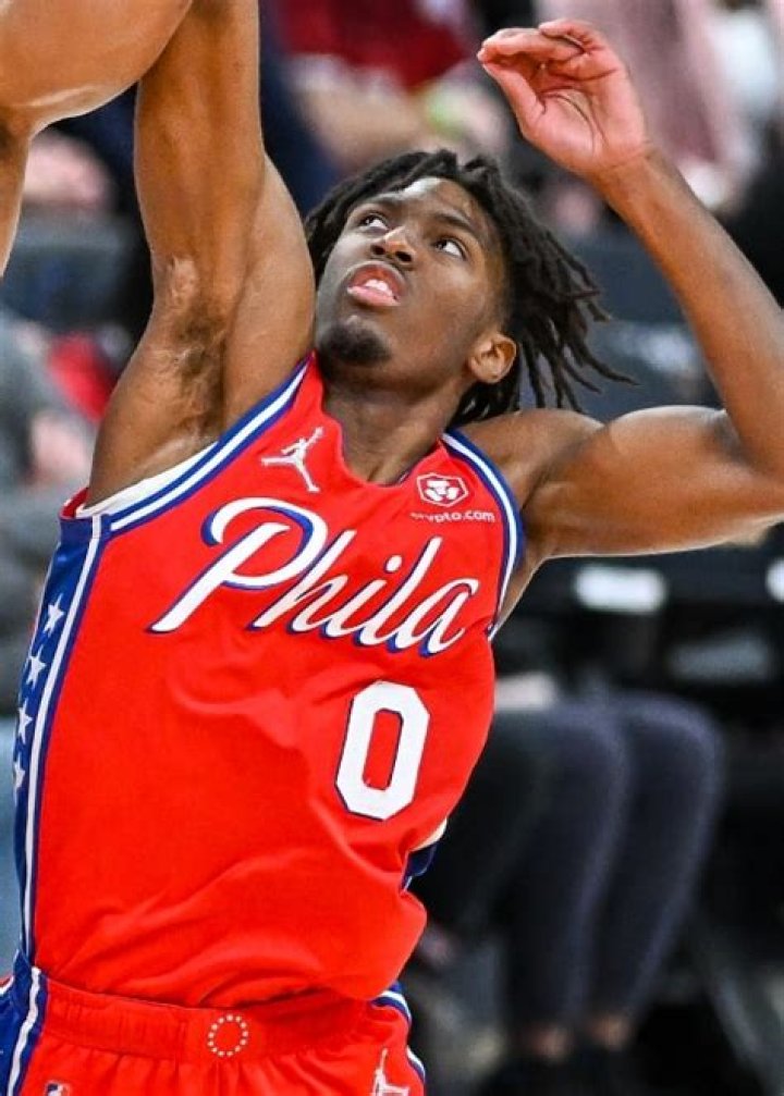 Tyrese Maxey as seen with the Philadelphia 76ers in 2021