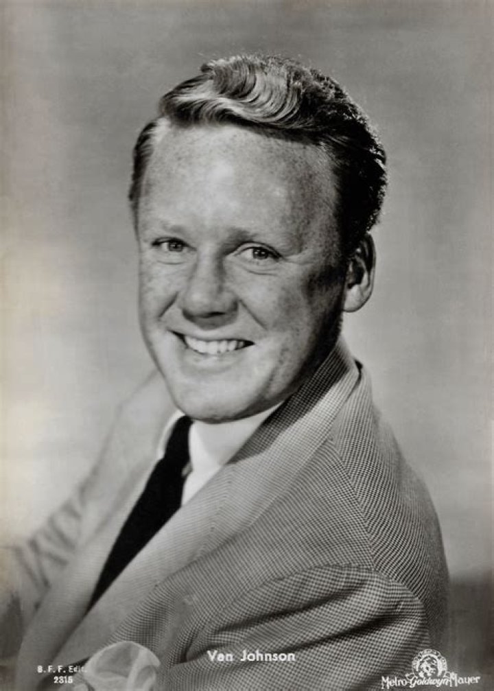 Van Johnson as seen in a black-and-white picture in 1947