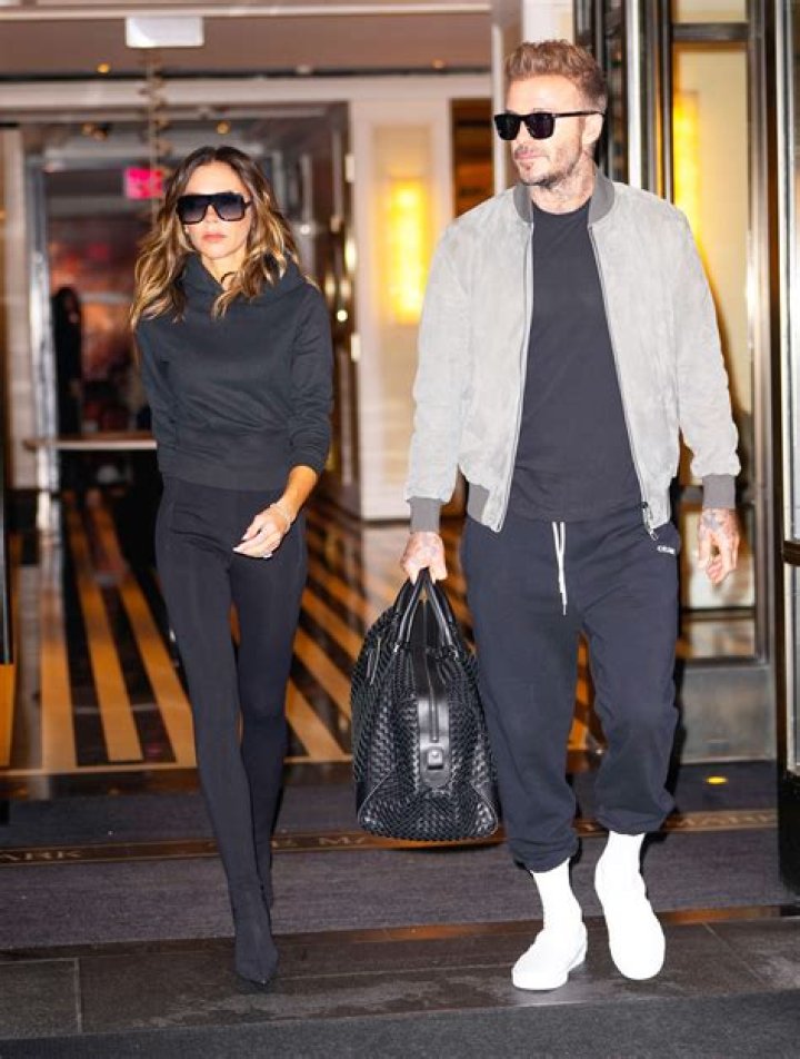 Victoria Beckham in her leggings heading for a workout session