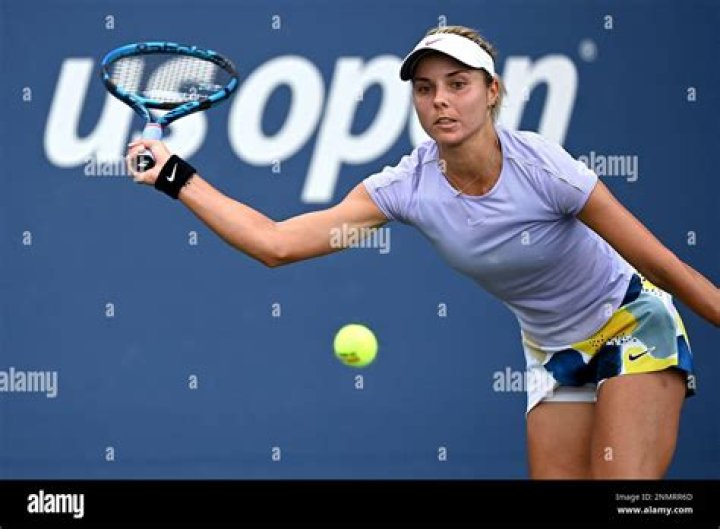 Viktoriya Tomova during the qualifying rounds of the 2017 US Open Tennis