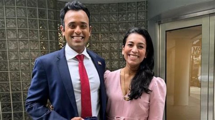 Vivek Ramaswamy and Apoorva Tewari, as seen in May 2023