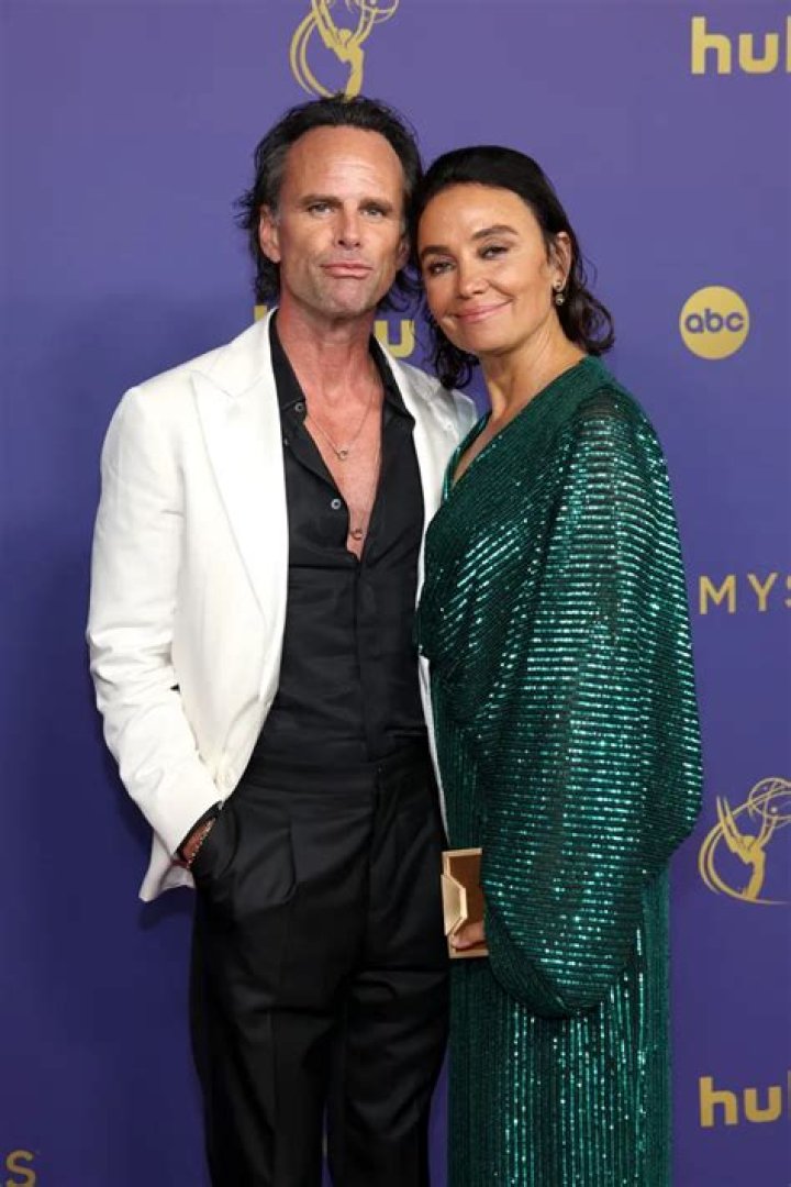Walton Goggins and Nadia Conners, as seen in February 2020
