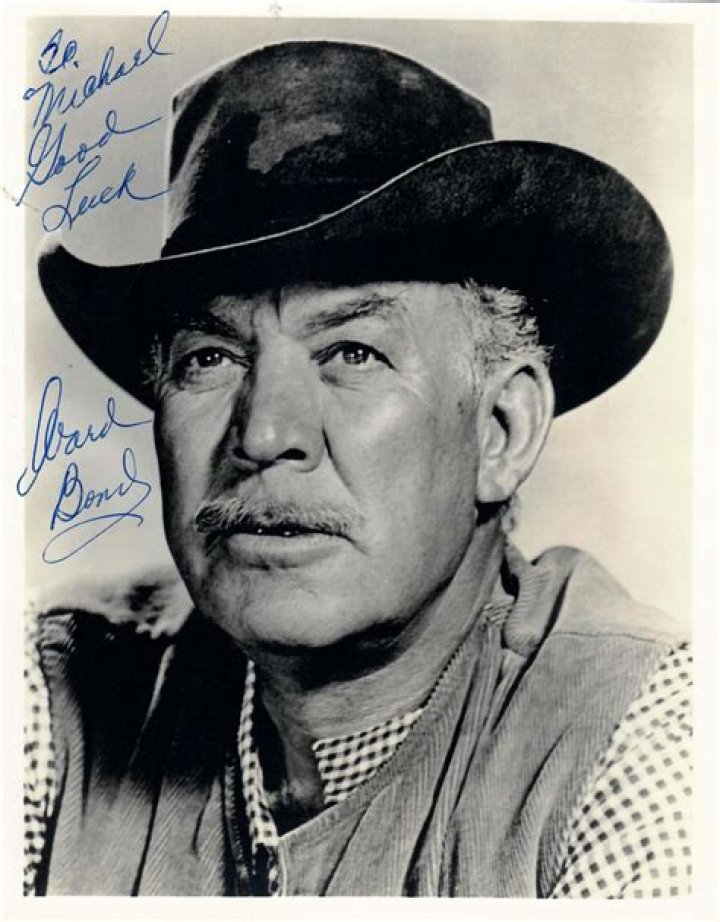 Ward Bond as seen in a publicity photo as Seth Adams from the television program 'Wagon Train', c. 1957