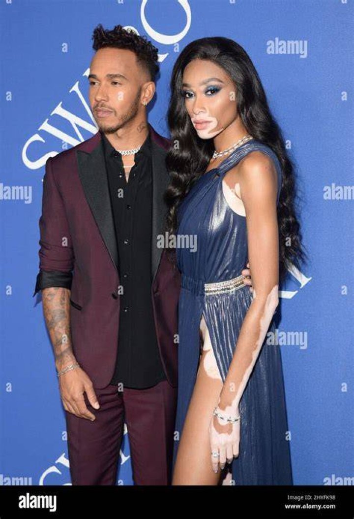 Winnie Harlow and Lewis Hamilton