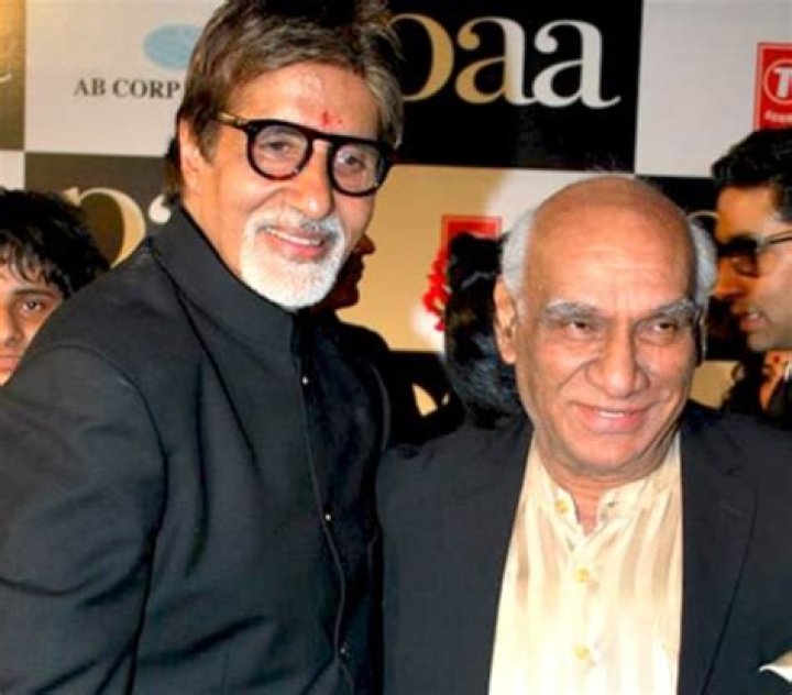 Yash Chopra (Right) as seen in a picture alongside Shahrukh Khan during his birthday party in October 2012