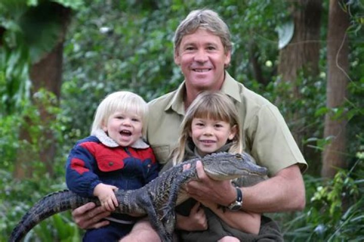 Young Robert Irwin with his dad in September 2018