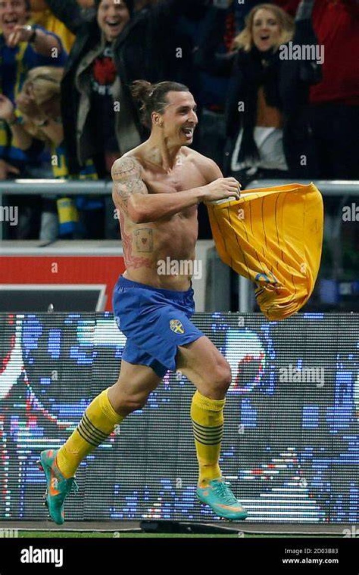 Zlatan Ibrahimovic during a friendly match between Sweden and Czech Republic on March 29, 2016 in Solna, Sweden